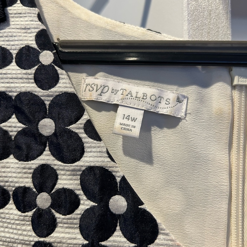 Talbots Black and White Floral Dress
